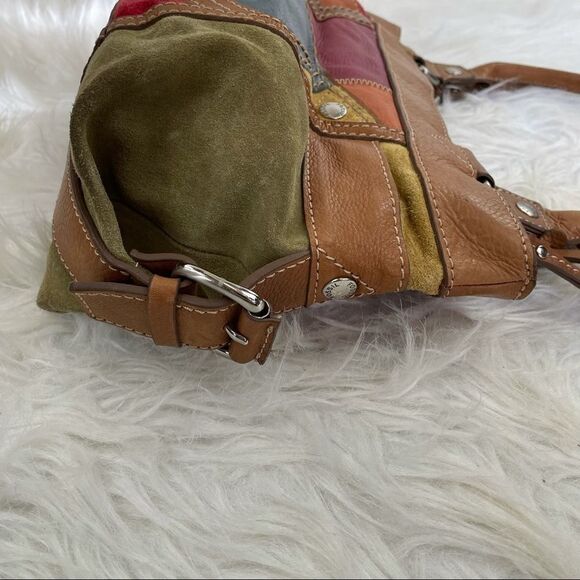 Fossil Multicolor Patchwork Leather and Suede Handbag - Picture 6 of 11